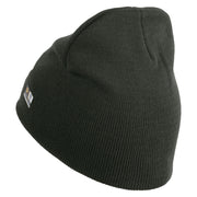 Licensed Army Veteran Letters Embroidered 8 Inch Knitted Short Beanie - DK-Grey OSFM