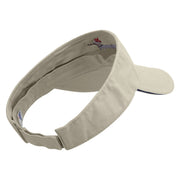 French Dachshund Embroidered Prostyle Cotton Twill Washed Sandwich Visor - Stone-Navy OSFM