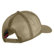 USAF Retired Embroidered Solid Cotton Twill Mesh Cap - Khaki OSFM