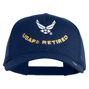 USAF Retired Embroidered Solid Cotton Twill Mesh Cap - Royal OSFM