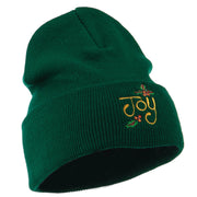 Joy with Mistletoe Embroidered Long Beanie