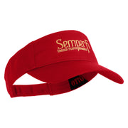 United States Marines Semper Fi Design Embroidered Cotton Twill Sun Visor - Red OSFM