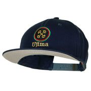 Ujima Kwanzaa Embroidered Superior Cotton Twill Flat Bill Snapback Prostyle Cap