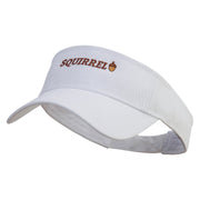 Acorn Squirrel Embroidered Cotton Twill Sun Visor - White OSFM