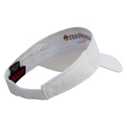 Acorn Squirrel Embroidered Cotton Twill Sun Visor - White OSFM