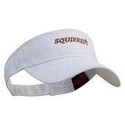 Acorn Squirrel Embroidered Cotton Twill Sun Visor - White OSFM