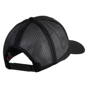 Veteran US Air Force Embroidered Solid Cotton Twill Mesh Cap - Black OSFM