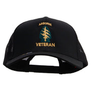 Licensed 1st Special Forces Command Veteran Embroidered Solid Cotton Twill Mesh Prostyle Cap - Black OSFM