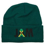 Jamaica JAM Flag Embroidered Long Beanie