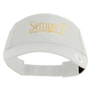 United States Marines Semper Fi Design Embroidered Cotton Twill Sun Visor - White OSFM