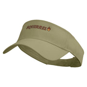 Acorn Squirrel Embroidered Cotton Twill Sun Visor - Khaki OSFM