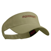 Acorn Squirrel Embroidered Cotton Twill Sun Visor - Khaki OSFM