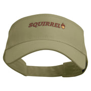 Acorn Squirrel Embroidered Cotton Twill Sun Visor - Khaki OSFM