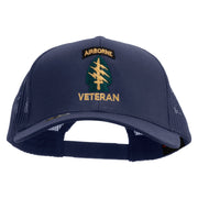 Licensed 1st Special Forces Command Veteran Embroidered Solid Cotton Twill Mesh Prostyle Cap - Navy OSFM