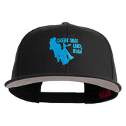 Great Salt Lake Utah Embroidered Wool Blend Snapback Cap - Black OSFM