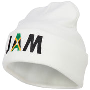 Jamaica JAM Flag Embroidered Long Beanie