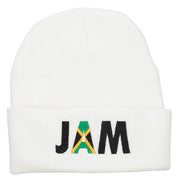 Jamaica JAM Flag Embroidered Long Beanie