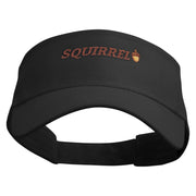 Acorn Squirrel Embroidered Cotton Twill Sun Visor - Black OSFM