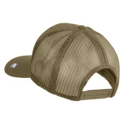 Veteran US Air Force Embroidered Solid Cotton Twill Mesh Cap - Khaki OSFM