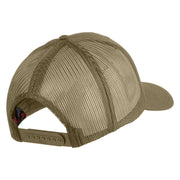 Veteran US Air Force Embroidered Solid Cotton Twill Mesh Cap - Khaki OSFM