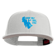 Great Salt Lake Utah Embroidered Wool Blend Snapback Cap - White OSFM