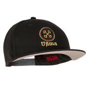 Ujima Kwanzaa Embroidered Superior Cotton Twill Flat Bill Snapback Prostyle Cap