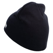 Licensed Star US Army Veteran Military Embroidered 8 Inch Knitted Short Beanie - Navy OSFM