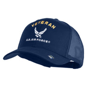 Veteran US Air Force Embroidered Solid Cotton Twill Mesh Cap - Royal OSFM