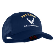 Veteran US Air Force Embroidered Solid Cotton Twill Mesh Cap - Royal OSFM
