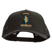 Licensed 1st Special Forces Command Veteran Embroidered Solid Cotton Twill Mesh Prostyle Cap - Charcoal OSFM
