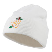 Joy with Mistletoe Embroidered Long Beanie