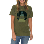 Retro Christmas Tree Graphic Design Vintage Crewneck Tee