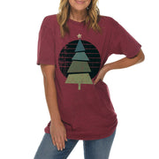 Retro Christmas Tree Graphic Design Vintage Crewneck Tee