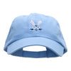 Rabbit Face Embroidered Low Profile Dyed Cotton Twill Cap