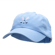 Rabbit Face Embroidered Low Profile Dyed Cotton Twill Cap