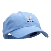 Rabbit Face Embroidered Low Profile Dyed Cotton Twill Cap