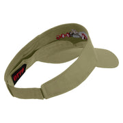 Devil Dog Design Embroidered Cotton Twill Sun Visor - Khaki OSFM