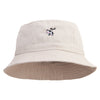 Cute Cow Embroidered Pigment Dyed Bucket Hat - Natural OSFM