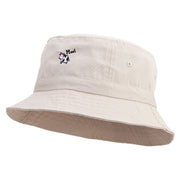 Cute Cow Embroidered Pigment Dyed Bucket Hat - Natural OSFM