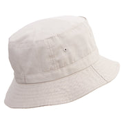 Cute Cow Embroidered Pigment Dyed Bucket Hat - Natural OSFM