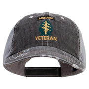 Licensed 1st Special Forces Command Veteran Embroidered Low Profile Special Cotton Mesh Cap - Black OSFM