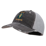 Licensed 1st Special Forces Command Veteran Embroidered Low Profile Special Cotton Mesh Cap - Black OSFM