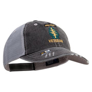 Licensed 1st Special Forces Command Veteran Embroidered Low Profile Special Cotton Mesh Cap - Black OSFM