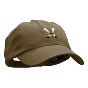 Rabbit Face Embroidered Low Profile Dyed Cotton Twill Cap