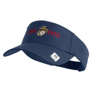 Devil Dog Design Embroidered Cotton Twill Sun Visor - Navy OSFM