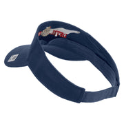 Devil Dog Design Embroidered Cotton Twill Sun Visor - Navy OSFM