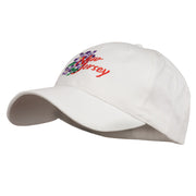 US State New Jersey Violet Flower Embroidered Cap