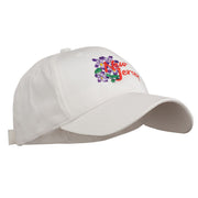 US State New Jersey Violet Flower Embroidered Cap