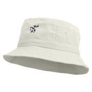 Cute Cow Embroidered Pigment Dyed Bucket Hat - White OSFM