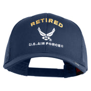 Retired US Air Force Embroidered Solid Cotton Twill Mesh Cap - Navy OSFM